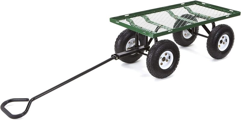 Gorilla Carts GOR400-COM Gartenwagen Stahl 180 kg Tragkraft Grün abnehmbar - 0722571010966
