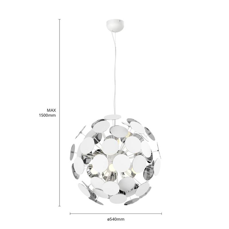 Lindby Pendelleuchte Kinan Scheiben Deckenlampe Hängeleuchte Lampe Leuchte Weiß - 4251096527841