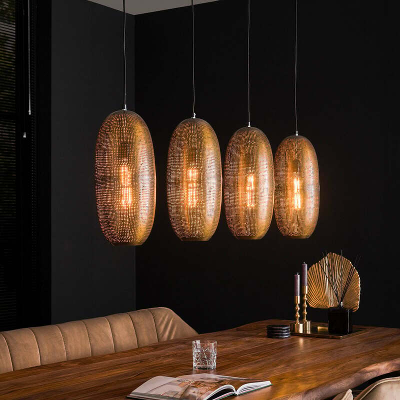 Hängeleuchte Cosima 4-flammig LED Pendelleuchte dimmbar bronze antik 125x18cm - 8713244703331