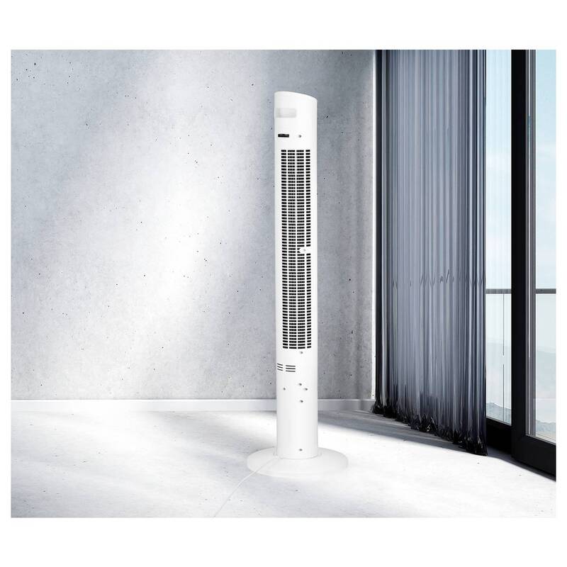 Trisa Turmventilator Ventilator 28W Oszillierend Fernbedienung Weiß Schwarz - 7640306327826