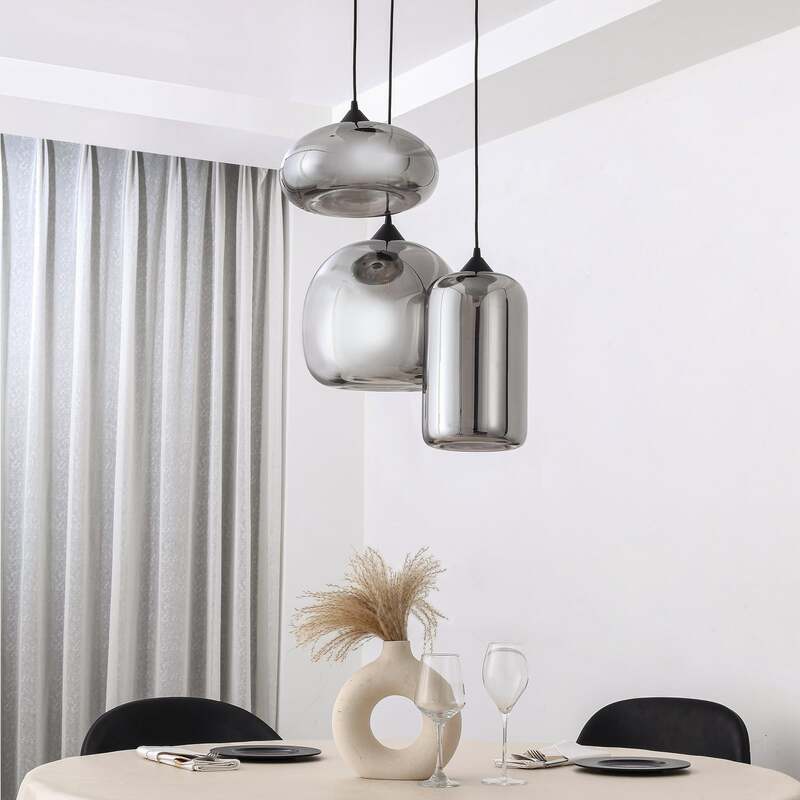 Lindby Hängeleuchte Marla rauchgrau 50 cm dimmbar E27 3x15W IP20 - 4251911797138