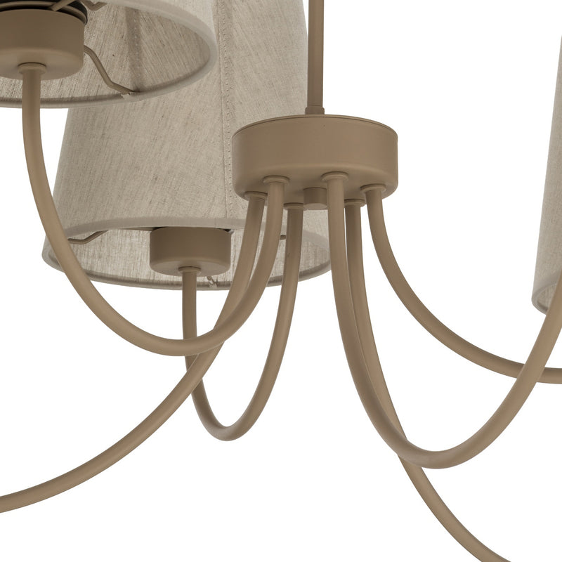 Kronleuchter Candi Hängeleuchte 6-flammig LED dimmbar beige/sand Ø85cm 110cm - 5906135110728