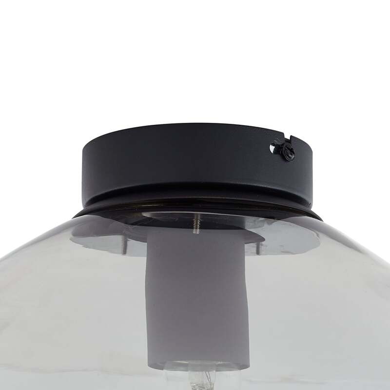 Lindby Deckenleuchte Lelia LED Lampe dimmbar Glas rauchgrau Ø35cm 25cm hoch - 4251911798647