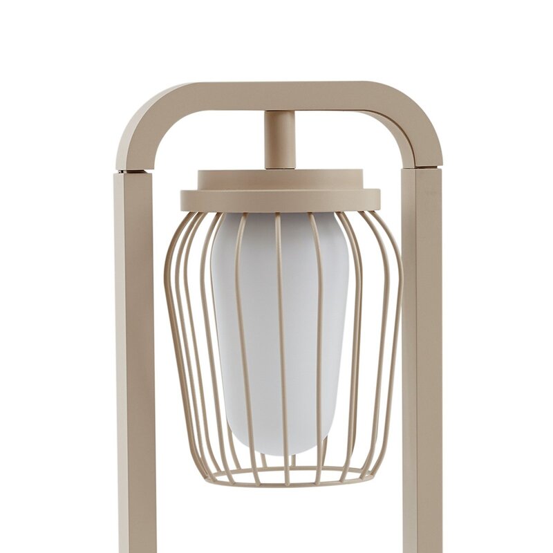 Lucande Wegeleuchte Chandan 90 cm beige Metall IP54 dimmbar E27 Leuchtmittel - 4251911799729