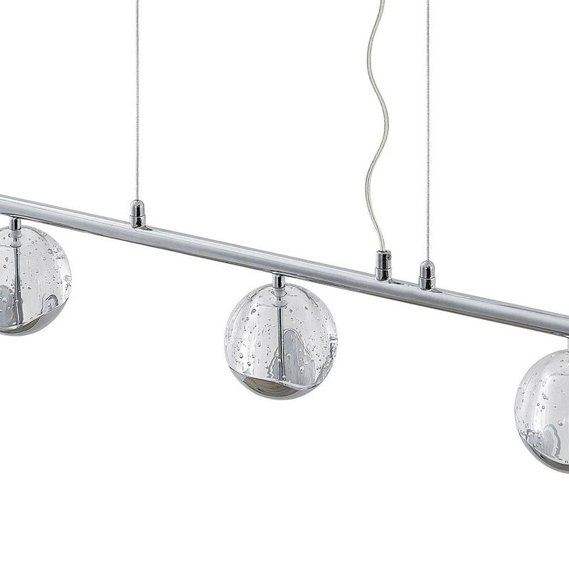 Lucande Pendelleuchte Hängeleuchte LED chrom klar Stahl Glas Leuchtmittel inklus - 4251911744002