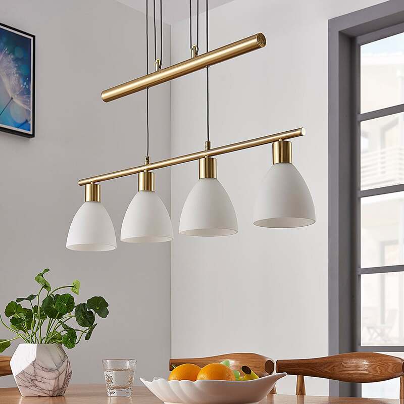 Lindby Hängelampe Hängeleuchte Simeon LED Pendelleuchte dimmbar messingfarben - 4251096505870