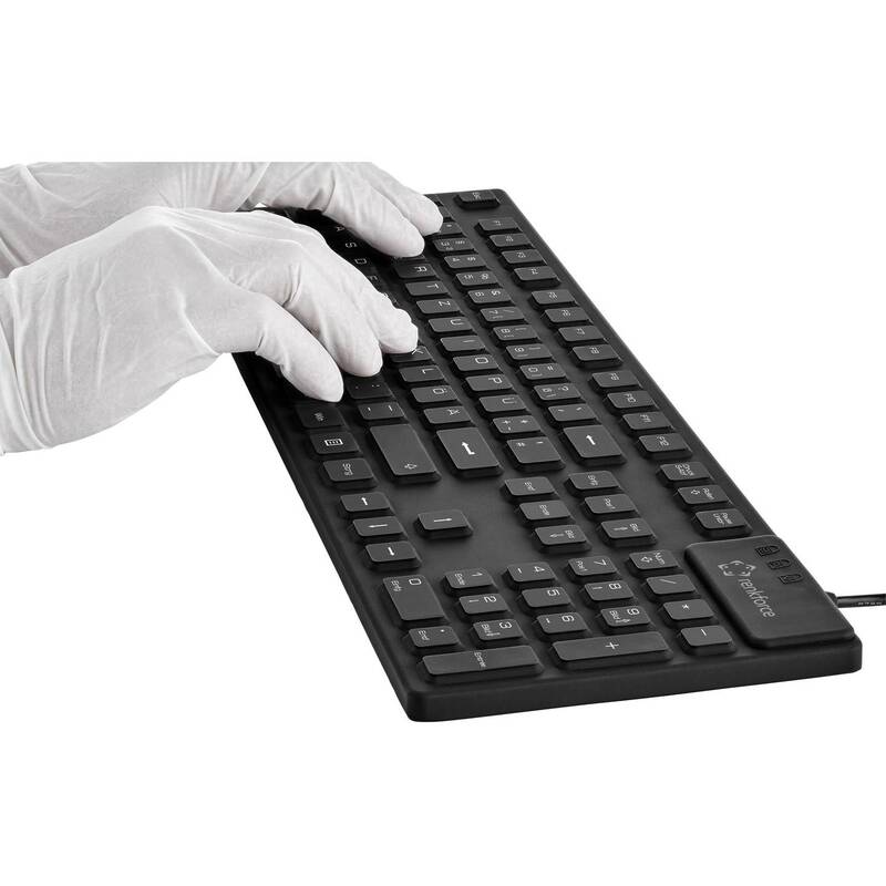 Renkforce USB Tastatur QWERTZ Silikonmembran vollversiegelt IP68 schwarz 1,80m - 4053199571611