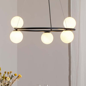 B-Ware Hängeleuchte Gama Pendelleuchte schwarz Leuchte Lampe Glas G9 LED 5-flammig 68cm
