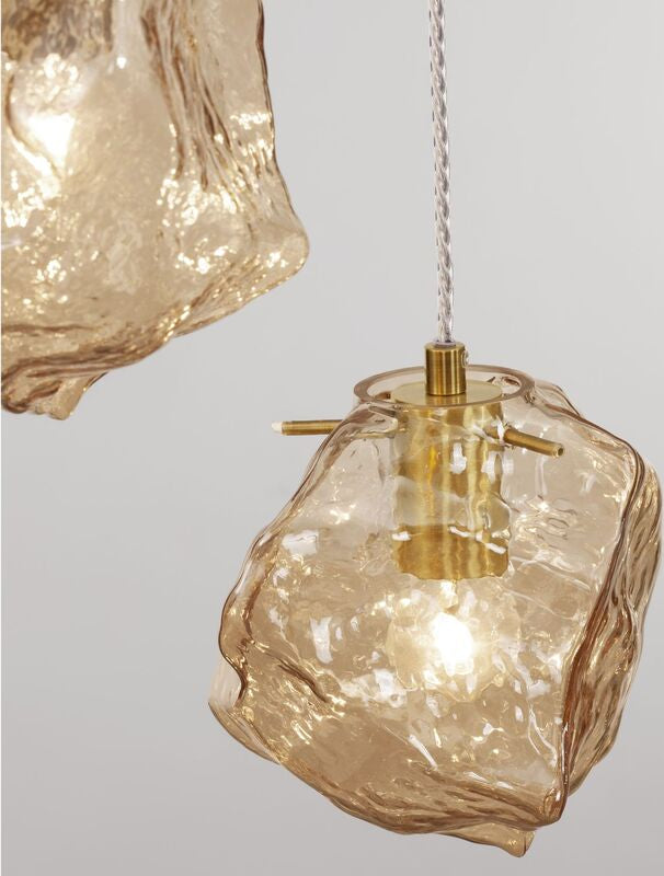 Nova Luce Pendelleuchte Hängeleuchte ODELLE E14 LED Gold dimmbar Glas 5-flammig - 5212017434401