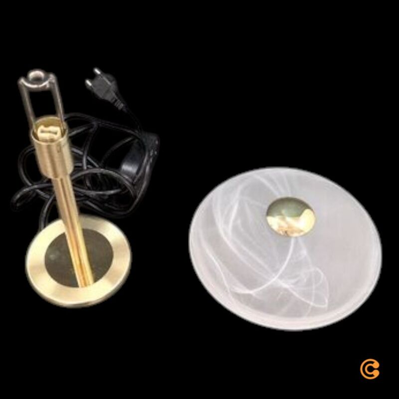 Paul Neuhaus Tischleuchte Enova LED Lampe dimmbar messing weiß 28cm Höhe 20cm Ø - 4012248376676