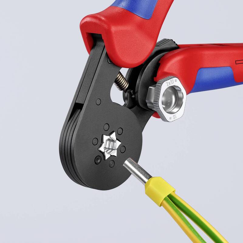 Knipex Crimpzange Aderendhülsen 0,08 bis 16 mm² Crimpwerkzeug 180mm brüniert - 4003773041474