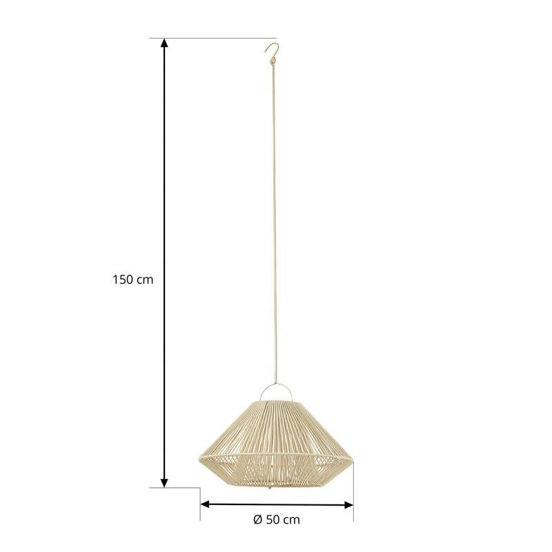 Lindby LED Solar Hängeleuchte Austas dimmbar Garten warmweiß beige Ø50cm IP54 - 4255830909443