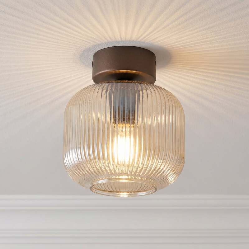 TK Lighting Deckenleuchte Salvia LED Lampe dimmbar braun cognac Ø15cm E14 Licht - 5906135113583