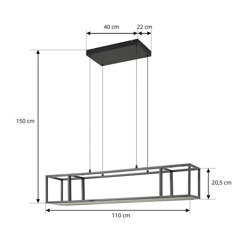 Lucande Pendelleuchte Hängeleuchte LED Lampe Estante schwarz dimmbar Eisen352 - 4255830901089