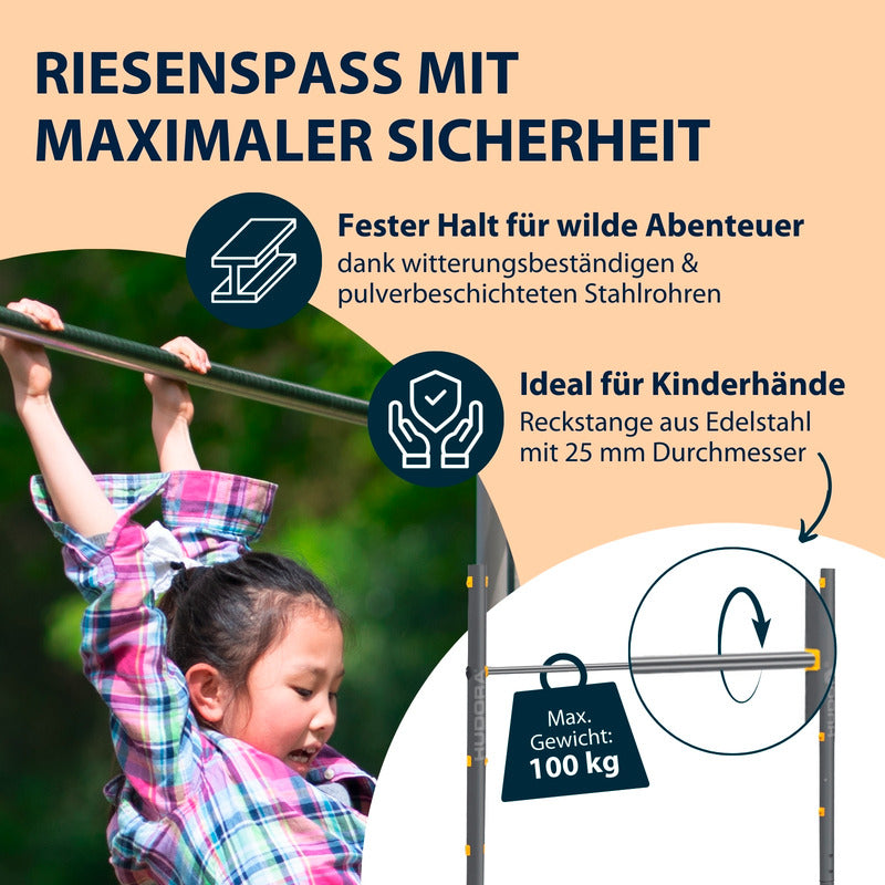 HUDORA Fabian Pro Turnreck für Outdoor, verstellbar, max. 100 kg, grau - 4005998858394