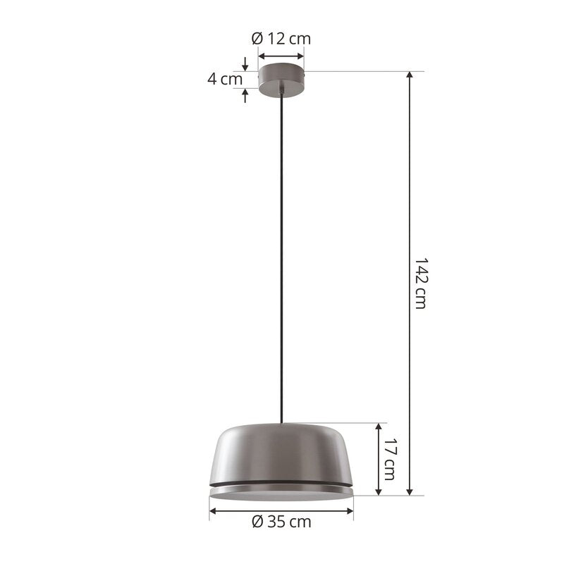Lucande Pendelleuchte Hängeleuchte LED grau Aluminium Wohnraum Beleuchtung - 4251911768039