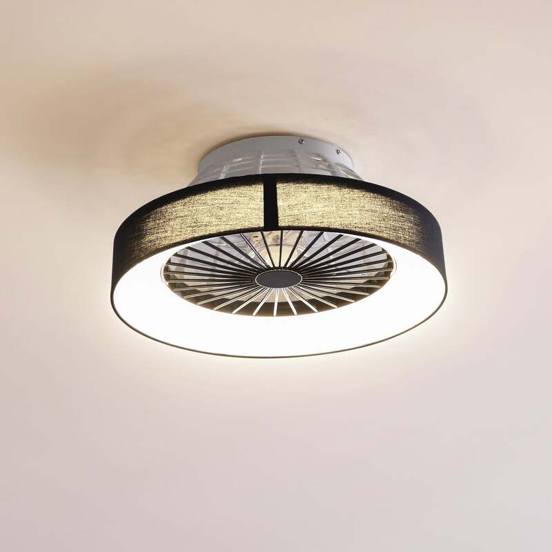 Lindby LED-Deckenventilator Mace schwarz 47 cm leise dimmbar für 15 m² - 4251911780192