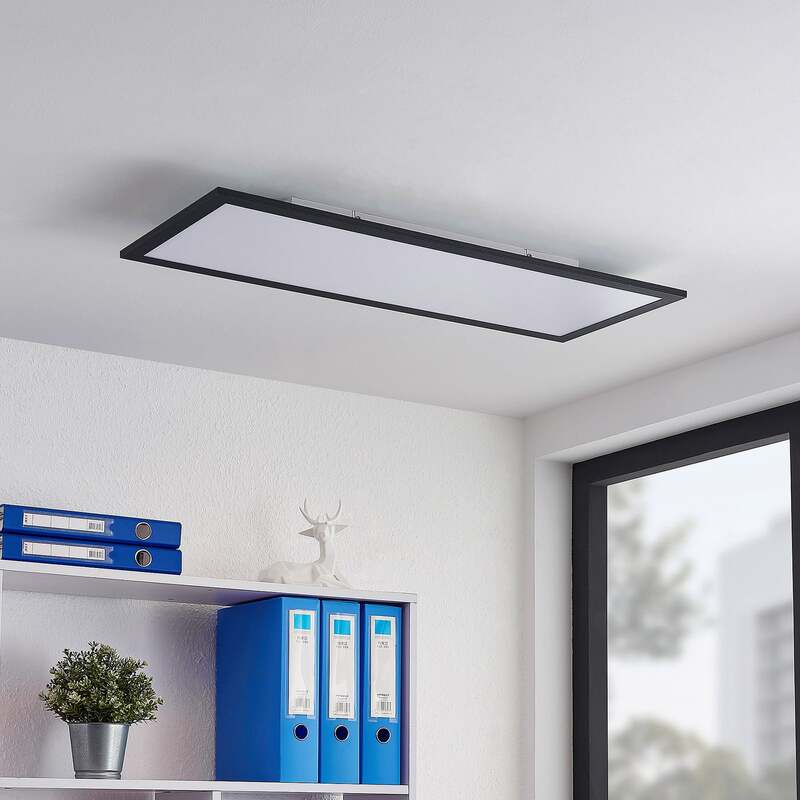 Lindby Deckenleuchte Nelios LED Lampe Leuchte dimmbar schwarz 80x30cm 4000K - 4251911738490