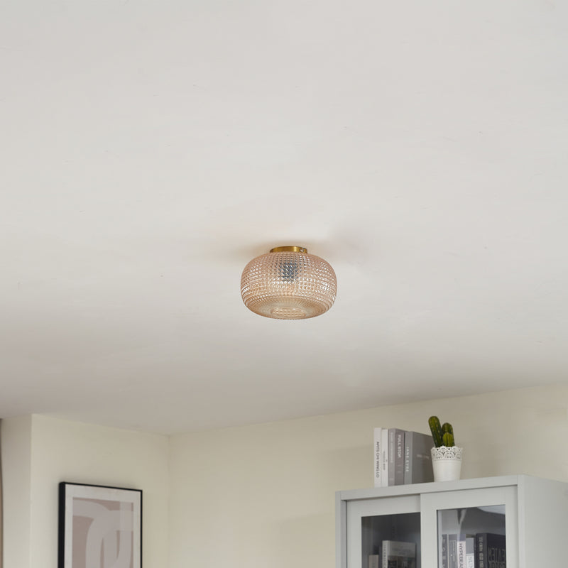 Lindby Deckenleuchte Hildur Ø 25 cm amber Glas dimmbar E27 IP20 - 4251911793352