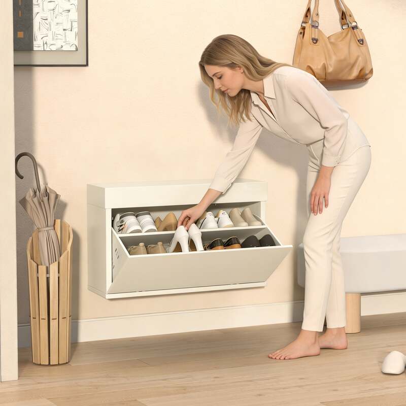 Paplet Schuhschrank Aufbewahrung Gelb Grau Handtuchschrank 685x500x150mm - 8720598052169