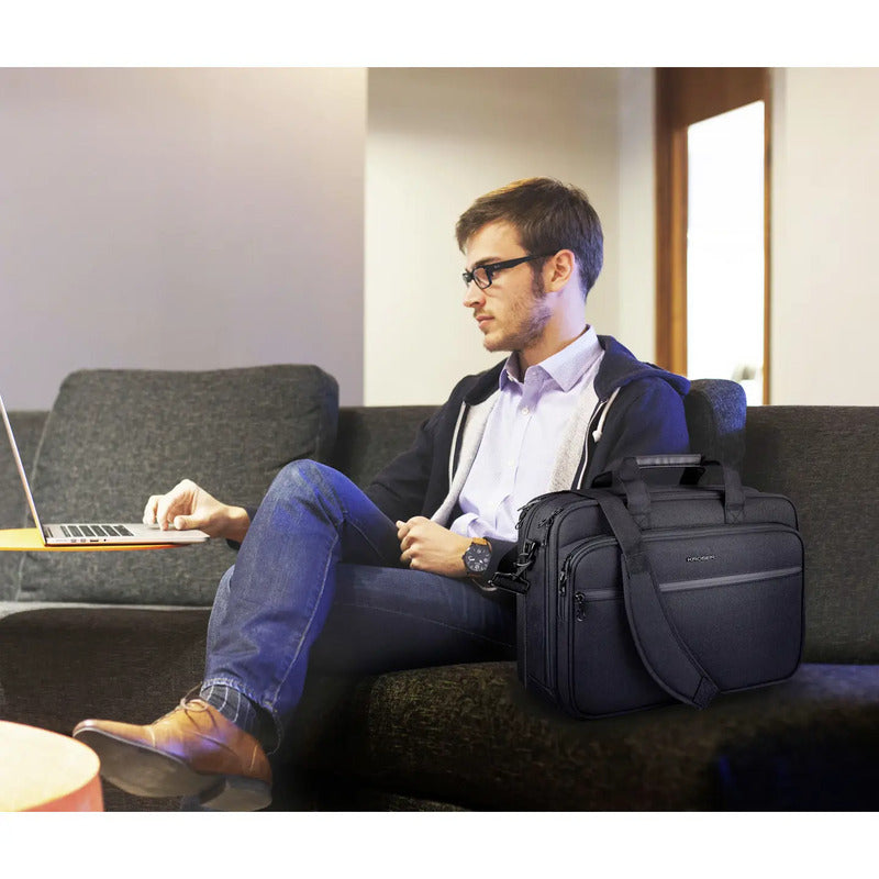KROSER Notebook 17,3" Tasche Aktenkoffer Laptoptasche Laptop Schultergurt Canvas - 4064161491240