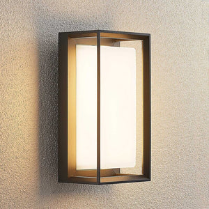 B-Ware Lucande Wandleuchte Außenleuchte LED Lampe Wandlampe dunkelgrau Glas IP65253