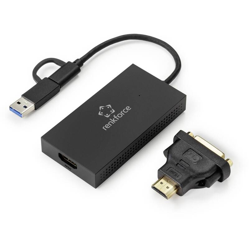 Renkforce Externe Grafikkarte Grafikadapter DDR3-RAM 5 GBit/s 3840x2160 Pixel - 4064161171623