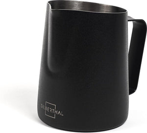 B-Ware SILBERTHAL Milchkännchen Kanne Edelstahl Schwarz Skala Milchaufschäumer 50035