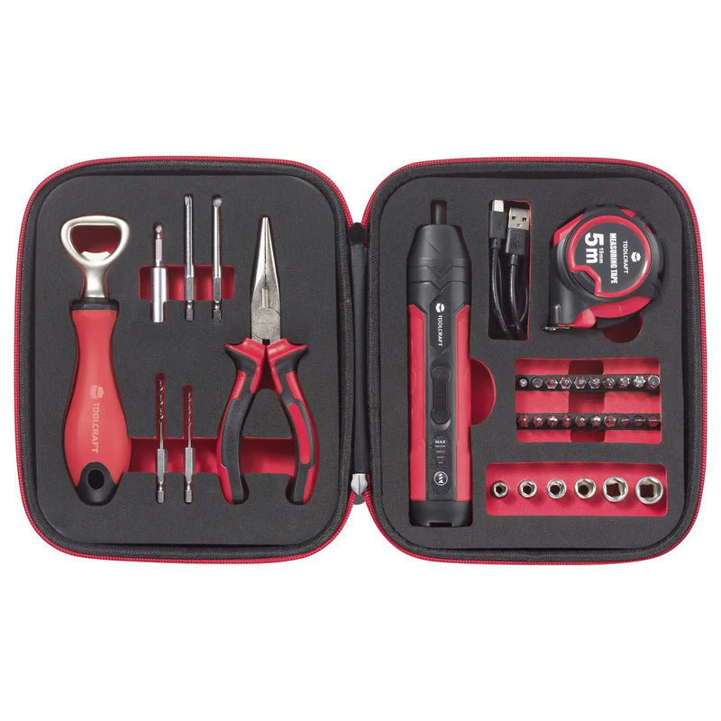 TOOLCRAFT Adventskalender Werkzeug Set Schraubendreher Bits Zange Maßband Etui - 4064161472881