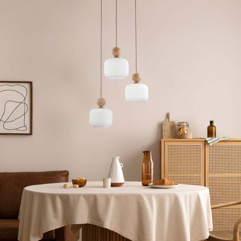 TK Lighting Pendelleuchte Ballo 3-flammig LED Hängelampe dimmbar weiß Ø35cm - 5906135110506