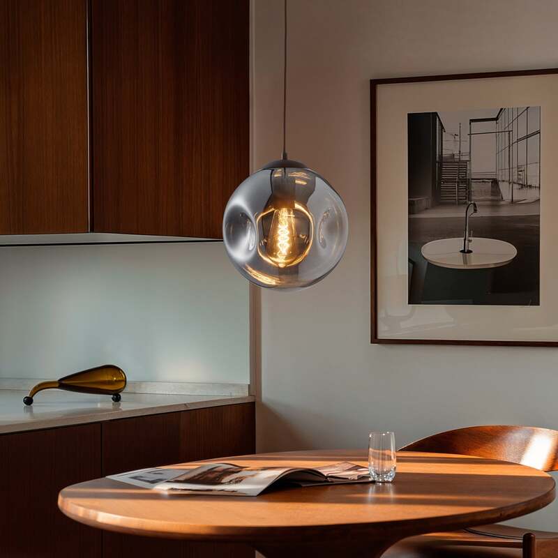Lindby Hängeleuchte Valentina LED Pendelleuchte Lampe dimmbar rauchgrau Ø25cm - 4251911774702