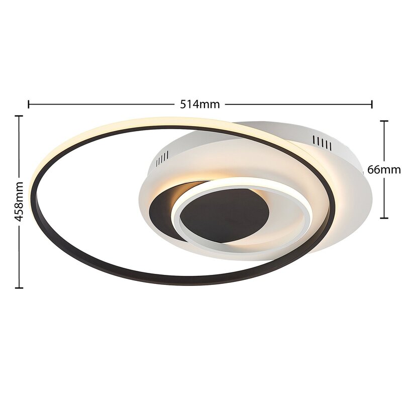 Lindby Deckenleuchte Lampe LED Limara Schwarz rund dimmbar inklusive Leuchtmitte - 4251096599213