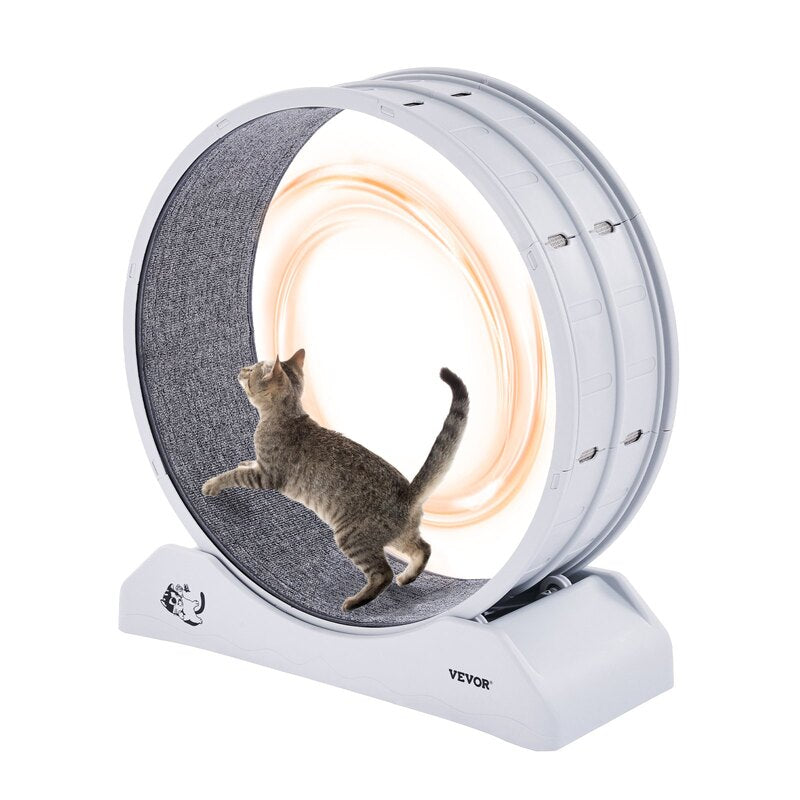 VEVOR Katzenlaufrad 80 cm Weiß für Katzen bis 4 kg flüsterleise stabil - 6974129113771