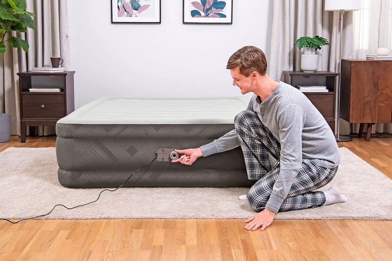 46cm Bestway Air Mattress Queen Inflatable Bed Airbed Grey - 06941607326596