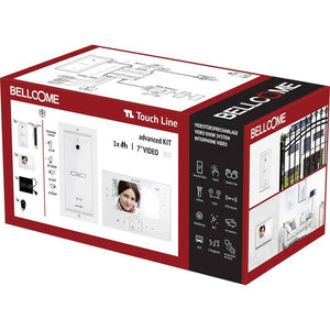 B-Ware Bellcome 7" Video-Türsprechanlage Kabelgebunden Komplett-Set 8teilig Weiß