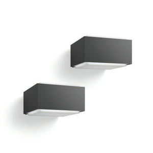 B-Ware Philips Außenwandleuchte Hedgehog anthrazit LED Gartenlampe Wandleuchte 2er Set
