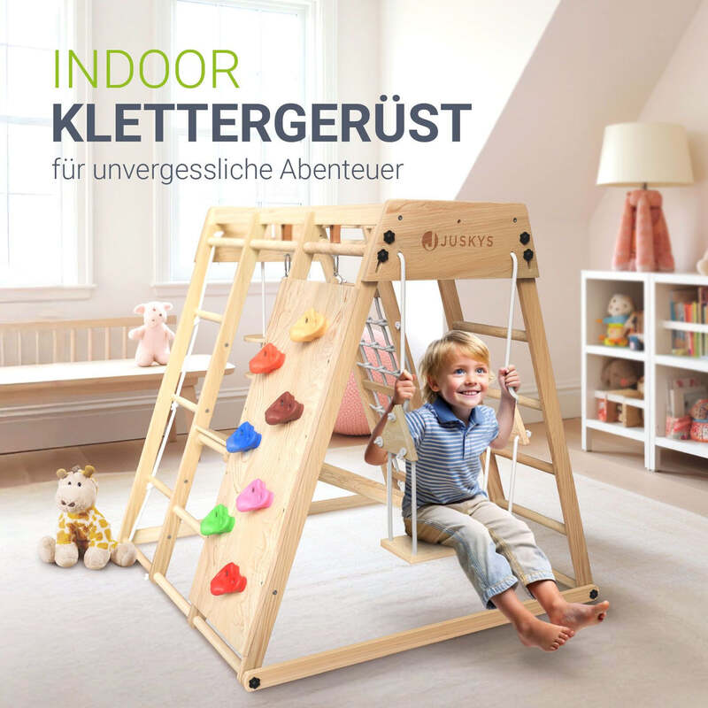 Klettergerüst Indoor für Kinder Maxi Spielgerüst Motorik Kreativität Zubehör - 4262437183282