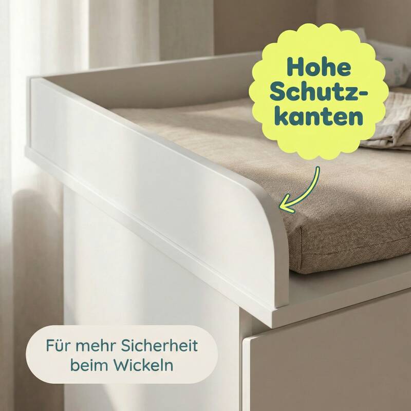 Little One Wickelaufsatz Wickelstation für Ikea MALM Hemnes NORDLI weiß sicher - 4002840012942