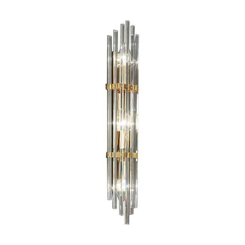Austrolux Wandleuchte Ontario 60 cm gold transparent E14 dimmbar 3-flammig - 9008447239572