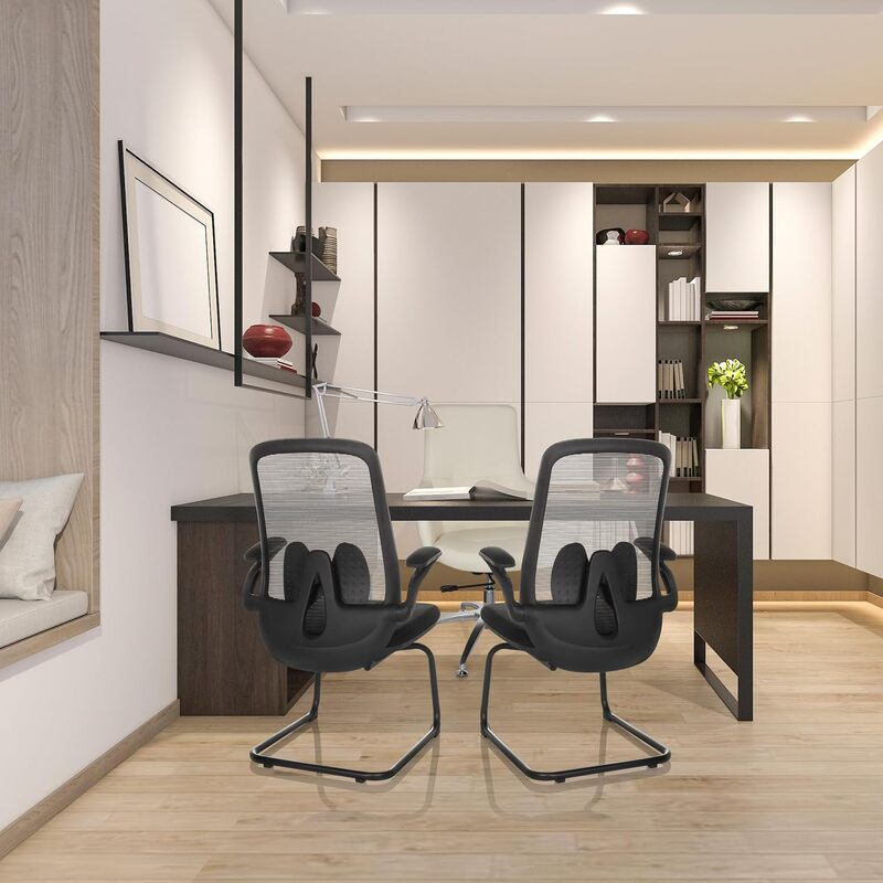 hjh OFFICE Besucherstuhl Freischwinger Stuhl MIKO VB Netz Stoff schwarz Stuhl526 - 4064323037545