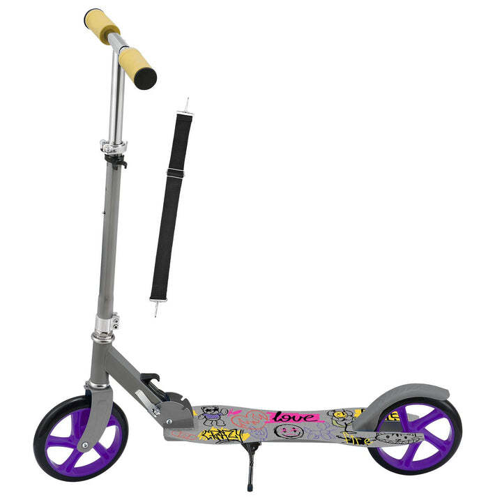 Cityroller Scooter Graffity XXL Räder Hinterradreibungsbremse Fußständer - 4260304765760
