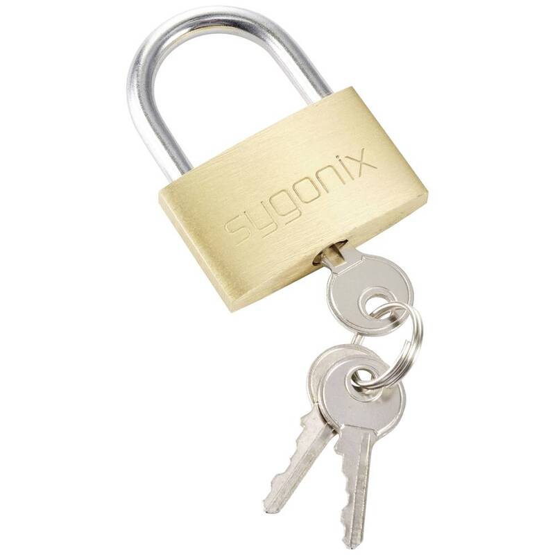 Sygonix Vorhängeschloss Schloss 3 Schlüssel Messing Goldgelb 39,8 mm 279 STÜCK - 4064161205236