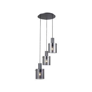 Brilliant Riffelini Hängelampe Pendelleuchte Glas rauchgrau Designer Lampe - 4004353447075