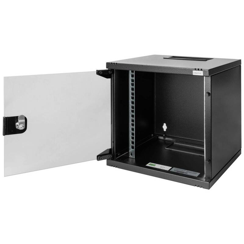 Digitus DN-10-06U-B 10 Zoll Wandgehäuse 6 HE Schwarz mit Glastür - 4016032466253