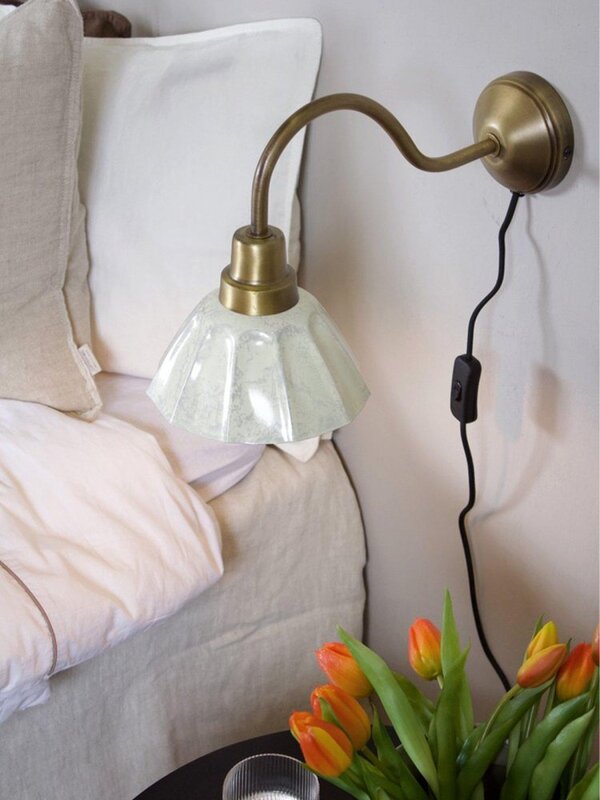 PR Home Wandleuchte Wandlampe Ester Lampe Cremeweiß Kabel Stecker Serie - 7330976144549