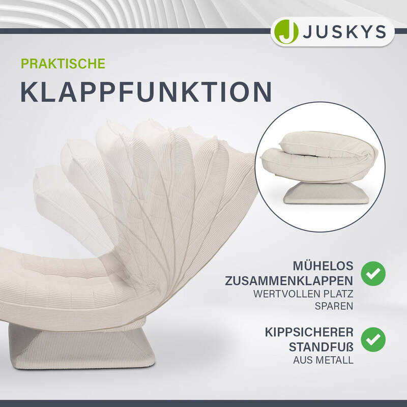Relaxsessel Korsika 360° drehbar ergonomisch Cord 5-lagige Polsterung beige - 4262437183916