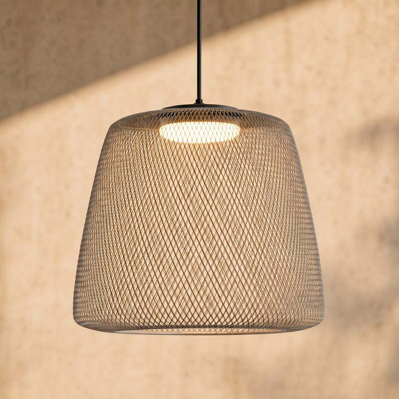 Lucande Außenhängelampe Korvyn LED Gartenleuchte dimmbar grau IP44 Ø50cm - 4255830912634
