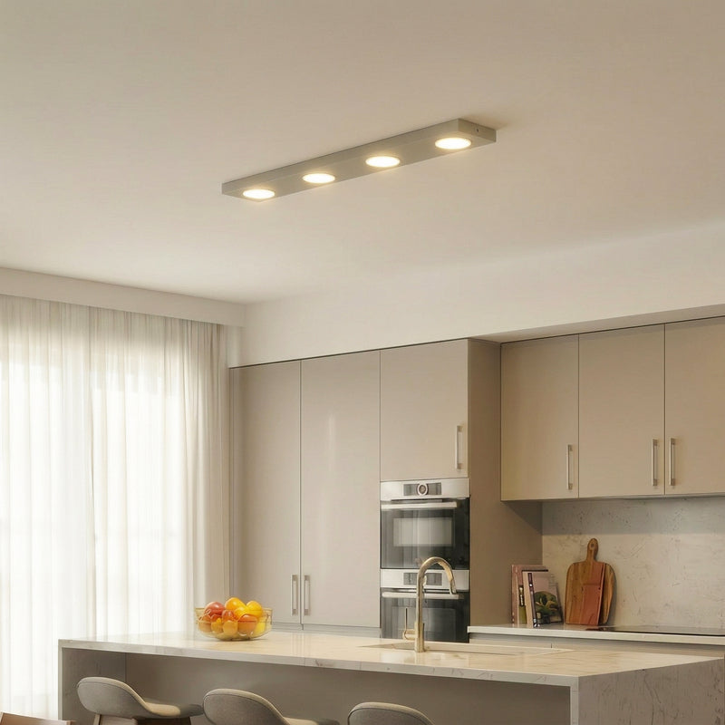 Deckenlampe Hero grau-beige LED Lampe Leuchte dimmbar 4-flammig 75x12cm Metall - 0000010049350