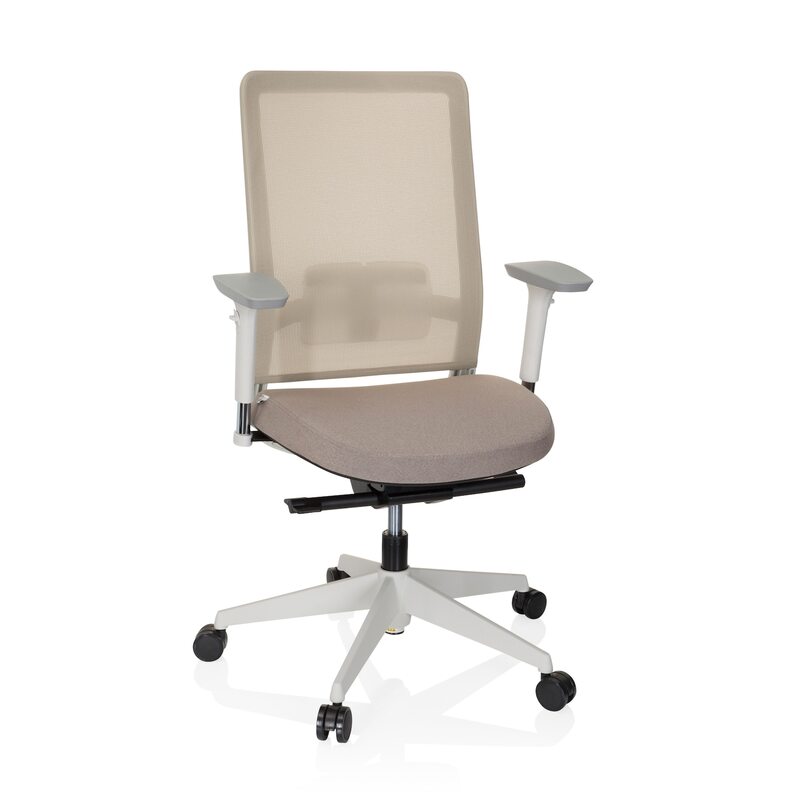 hjh OFFICE Bürostuhl Drehstuhl PURE WHITE Stuhl Schreibtischstuhl Stoff beige - 4251084676193