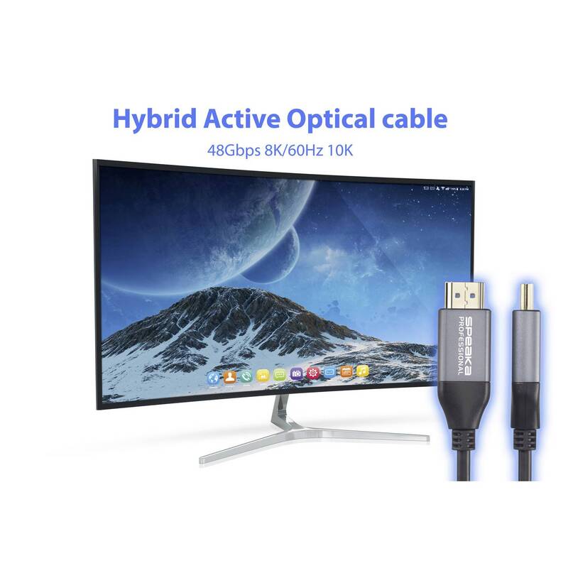 SpeaKa Professional HDMI Kabel 20m HDMI-A Stecker 8K UHD Schwarz AOC 2.1 - 4064161335001